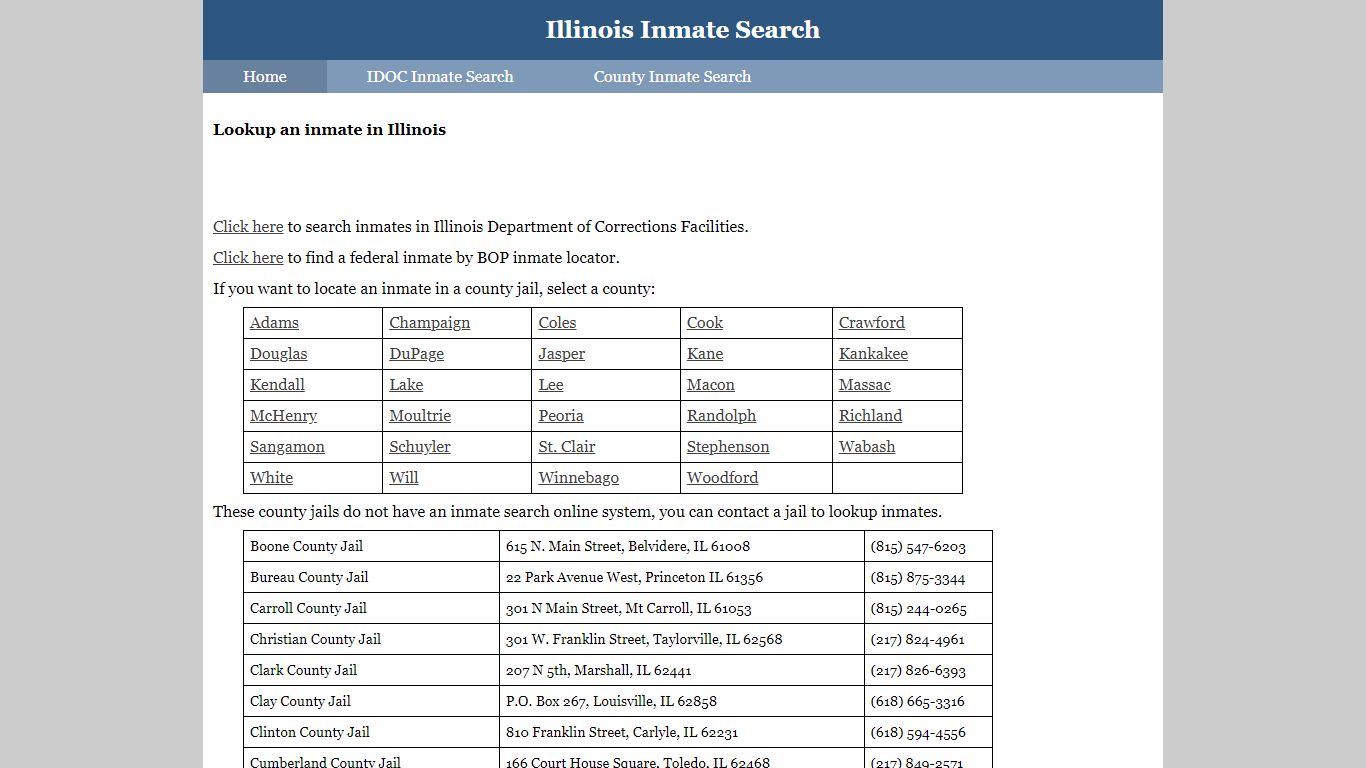 Illinois Inmate Search